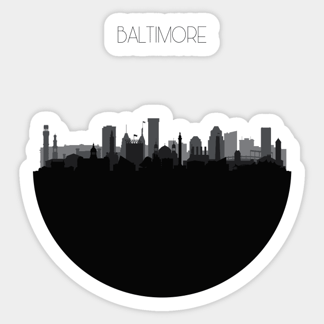 Baltimore Skyline V2 Sticker by inspirowl